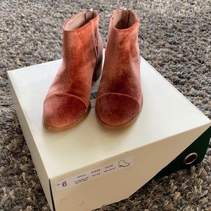 Anthropologie velvet booties - never worn